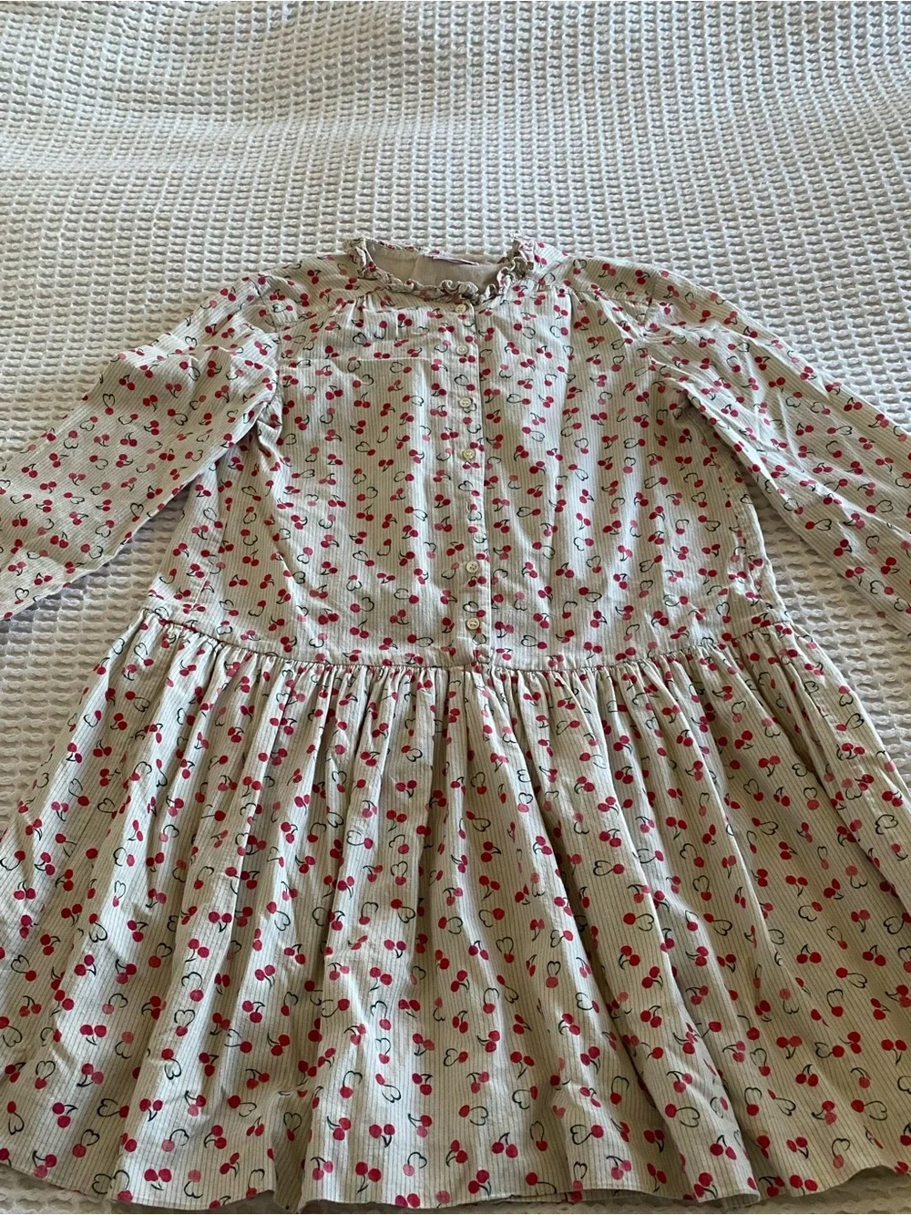 Bonpoint Girls Cherry Print Cotton Dress Size 10A